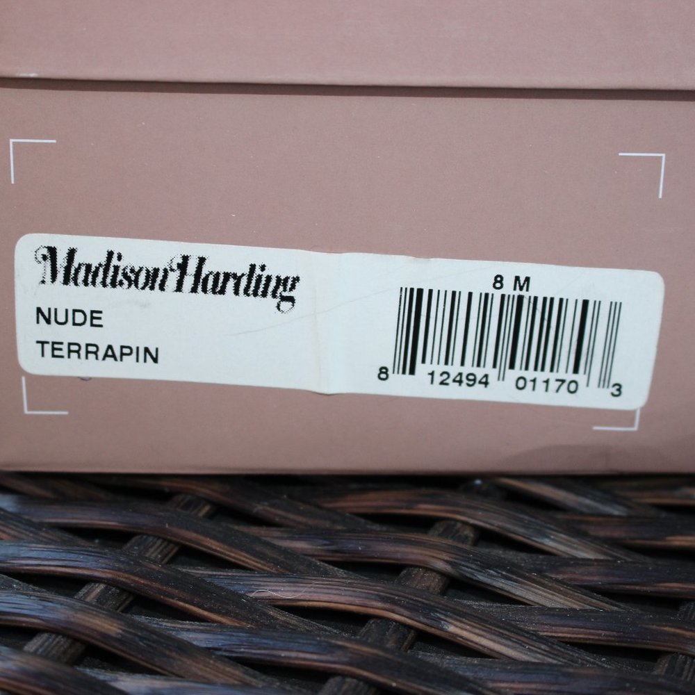 NIB Madison Harding Platform Sandal Nude Leather 8 - Picture 10 of 10